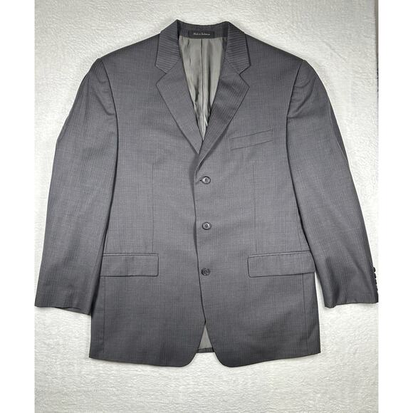 Calvin Klein Wool Sport Coat Blazer Suit Jacket 42R Gray Blue Pinstripe Style - Picture 1 of 11